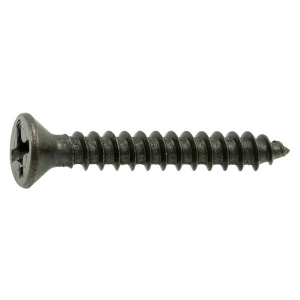 Midwest Fastener Sheet Metal Screw, 6 x 1 in, Black Steel Flat Head Phillips Drive, 30 PK 63287